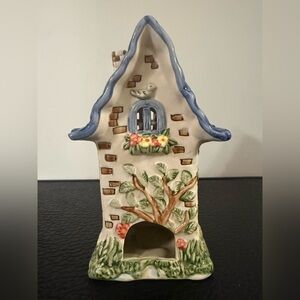 Charming Ceramic blue Sky Porcelain Candlelight House
